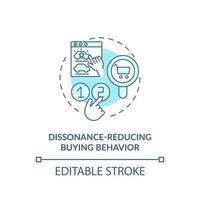 Dissonanz reduziert Kaufverhaltenskonzept Symbol vektor