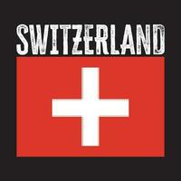 Schweiz Flagge Vektor Design T-Shirt drucken