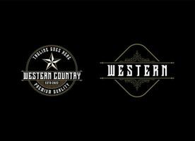 Vintage Country Emblem Typografie für Western Bar Restaurant Logo Design Inspiration vektor