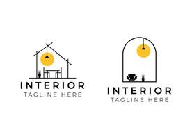 interiör minimalistisk rum, Galleri möbel logotyp design vektor