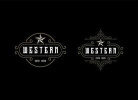 Vintage Country Emblem Typografie für Western Bar Restaurant Logo Design Inspiration vektor