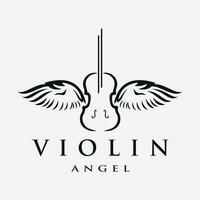 Illustration von ein zweiflügelig Vogel Violine Musical Instrument, Jahrgang Design können Sein benutzt wie ein Musik- Logo vektor