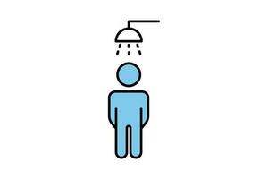 Dusche Symbol. Männer duschen. Symbol verbunden zu Badezimmer, Hygiene. zwei Ton Symbol Stil Design. einfach Vektor Design editierbar