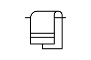 Handtuch Symbol. Symbol verbunden zu Badezimmer, Hygiene. Linie Symbol Stil Design. einfach Vektor Design editierbar