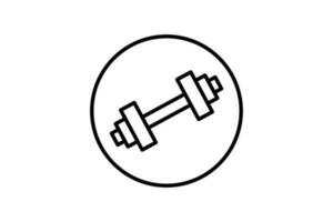 Hantel Symbol. Symbol verbunden zu Fitness, Sport Ausrüstung. Linie Symbol Stil Design. einfach Vektor Design editierbar