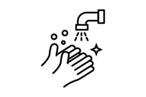 Hand Hygiene Symbol. Symbol verbunden zu Hygiene, Waschen Hände. Linie Symbol Stil Design. einfach Vektor Design editierbar