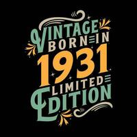 Jahrgang geboren im 1931, geboren im Jahrgang 1931 Geburtstag Feier vektor