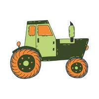 traktor. transport för lantbruk. vektor hand dragen