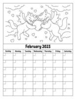 leere kalendervorlage für einen monat ohne daten. farbenfrohes Design mit niedlichem Charakter. Vektor-Illustration. vektor