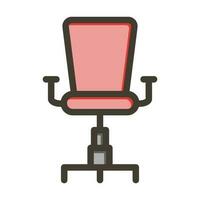 Schreibtisch Stuhl Vektor dick Linie gefüllt Farben Symbol Design