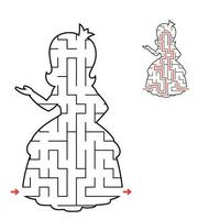 abstraktes Labyrinth. Spiel für Kinder. Puzzle für Kinder. Labyrinth Rätsel. den richtigen Weg finden. Arbeitsblatt Bildung. mit Antwort. vektor