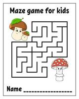quadratisches Labyrinth. Spiel für Kinder. Puzzle für Kinder. Labyrinth Rätsel. Zeichentrickfigur. isoliert auf weißem Hintergrund. Vektor-Illustration. vektor