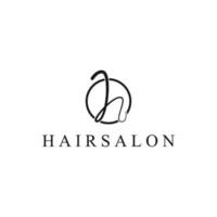 logotyp design enkel hår salong med cirkel och första brev h hår logotyp vektor
