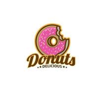 Design Logo Donuts Vektor Illustration