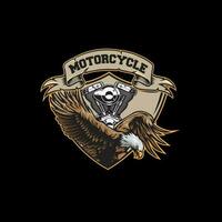 Design Logo Adler Motorrad Vektor Illustration