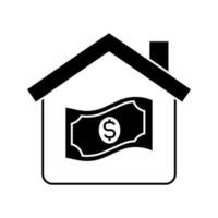hus med pengar, illustration av fast egendom investering ikon vektor