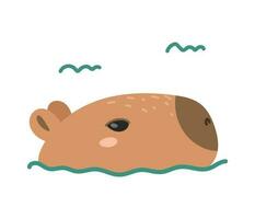 tecknad serie kapybara. söt capybara ansikte ikon vektor