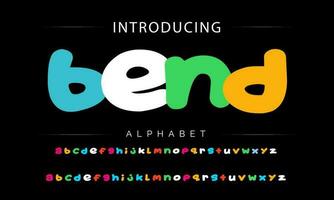 funky bunt Karikatur Schriftart Typ. Vektor Alphabet