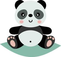 süß Panda Sitzung isoliert auf Weiß vektor