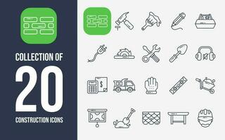 Sammlung von 20 Konstruktion Symbole vektor