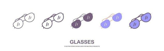 glasögon ikoner. vektor llustration