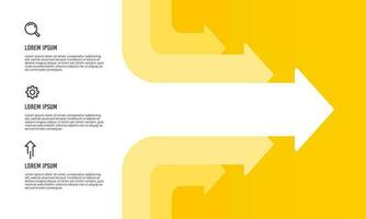 företag presentation med vit pilar på gul bakgrund mall. vektor illustration.