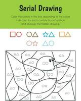 serie- teckning pedagogisk ark. primär modul för uppmärksamhet och uppfattning. 5-6 år gammal. pedagogisk ark serier vektor