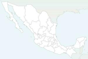 Vektor leer Karte von Mexiko mit Regionen oder Zustände und administrative Abteilungen, und benachbart Länder. editierbar und deutlich beschriftet Lagen.