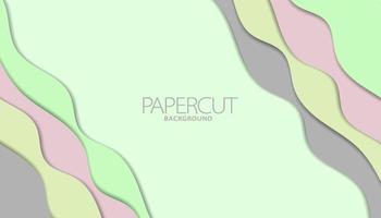 Papierschnitt Hintergrund im gewellten Stil mit Pastellfarbe vektor