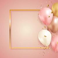 Grattis på födelsedagen Grattis banner design med konfetti och ballonger för fest semester bakgrund vektor
