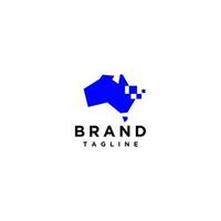 Karte von Australien mit Digital Akzent Logo Design. Pixel Punkte Digital Symbol von Australien Kontinent Karte Logo Design. vektor