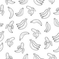 sömlös banan klotter mönster med en svart och vit Färg lämplig för bakgrund eller tyg vektor