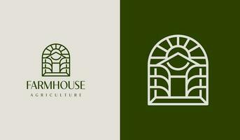 Landwirtschaft Bauernhaus Logo Satz. Universal- kreativ Prämie Symbol. Vektor Zeichen Symbol Logo Vorlage. Vektor Illustration