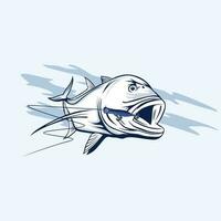 Vektor Logo Riese Trevally Angeln