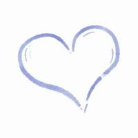 Aquarell Herz, Blau violett Bürste Vektor Element zum Design