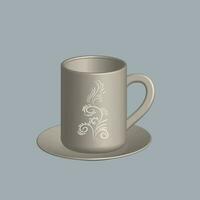 3d Becher mit heiß Tee und Milch oder Cappuccino und Latté. realistisch Americano und Espresso trinken Illustration, Kaffee Tasse. vektor