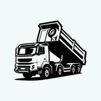 Dump LKW Silhouette Vektor Kunst isoliert. Kipper LKW einfarbig Vektor Kunst Illustration