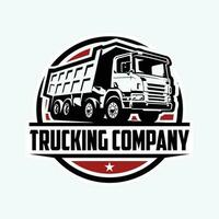 lastbilstransporter företag logotyp mall dumpa lastbil och tippvagn lastbil vektor emblem logotyp isolerat