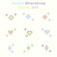 Pastell- funkelnd Pixel Kunst Satz, Vektor funkelnd Pixel Satz,