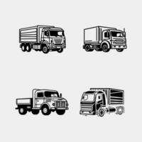 uppsättning av lastbil ikon vektor. isolerat på vit bakgrund vektor