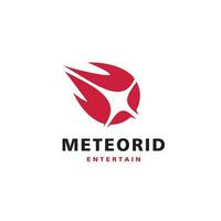 minimalistisch Logo Vektor Meteorit mit Licht