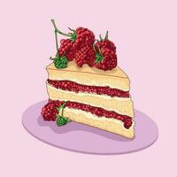 Kuchen mit Grün und rot Kirschen im Vektor Illustration