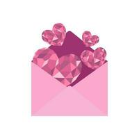 Herz im ein Umschlag. Liebe Herz Symbol Symbole. Design Elemente zum Valentinstag Tag isoliert auf Weiß Hintergrund und einfach zu bearbeiten. vektor