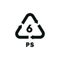 ps 6 plast återvinna symbol ikon vektor