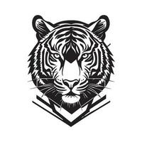 tiger huvud logotyp begrepp, tiger vektor linje konst illustration