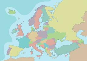 politisch Karte von Europa mit anders Farben zum jeder Land. Vektor Illustration.