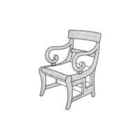 antik stol minimalistisk lyx logotyp design, översikt vektor av hushåll ikoner