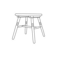 tabouret illustration logotyp design, minimalistisk möbel logotyp design mall vektor