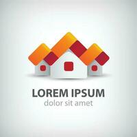 vektor hus origami papper ikon, logotyp isolerat