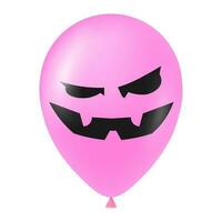 Halloween Rosa Ballon Illustration mit unheimlich und komisch Gesicht vektor